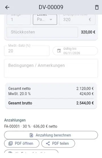 Ein neuer Auftrag: vom Angebot zur Schlussrechnung