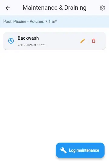 Weekly maintenance