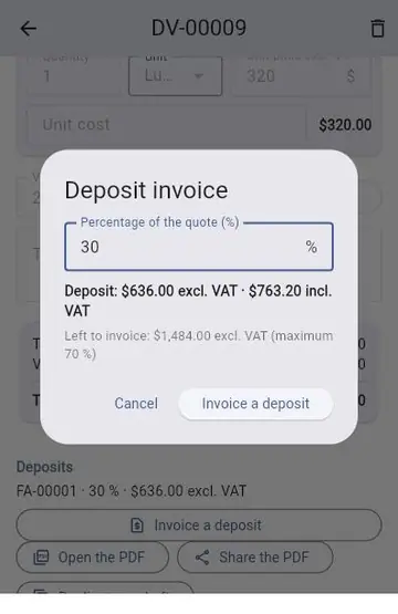 A new job: from quote to final invoice