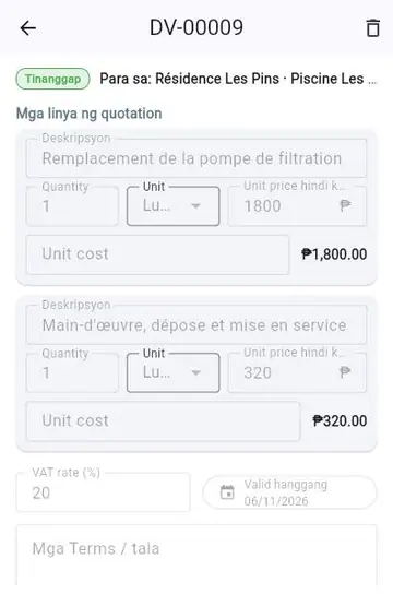 Bagong proyekto: mula quote hanggang huling invoice