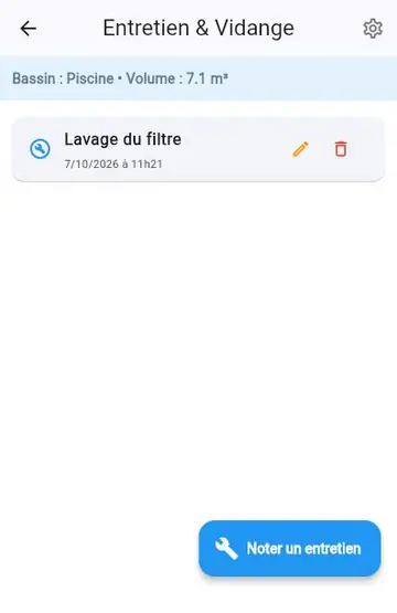 Entretien hebdomadaire