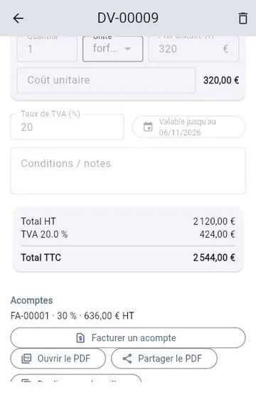 Un nouveau chantier : du devis à la facture finale