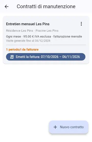 Contratto di manutenzione: visite e fatture automatiche