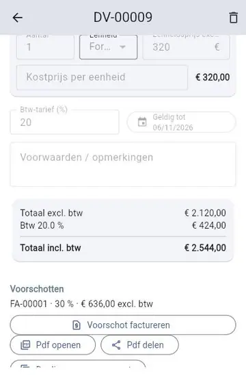 Een nieuw werk: van offerte tot eindfactuur