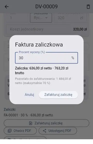 Nowa realizacja: od wyceny do faktury końcowej