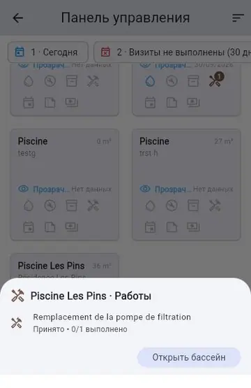 Сообщено о проблеме: работы и оборудование