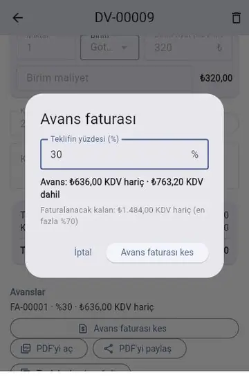 Yeni bir iş: tekliften son faturaya